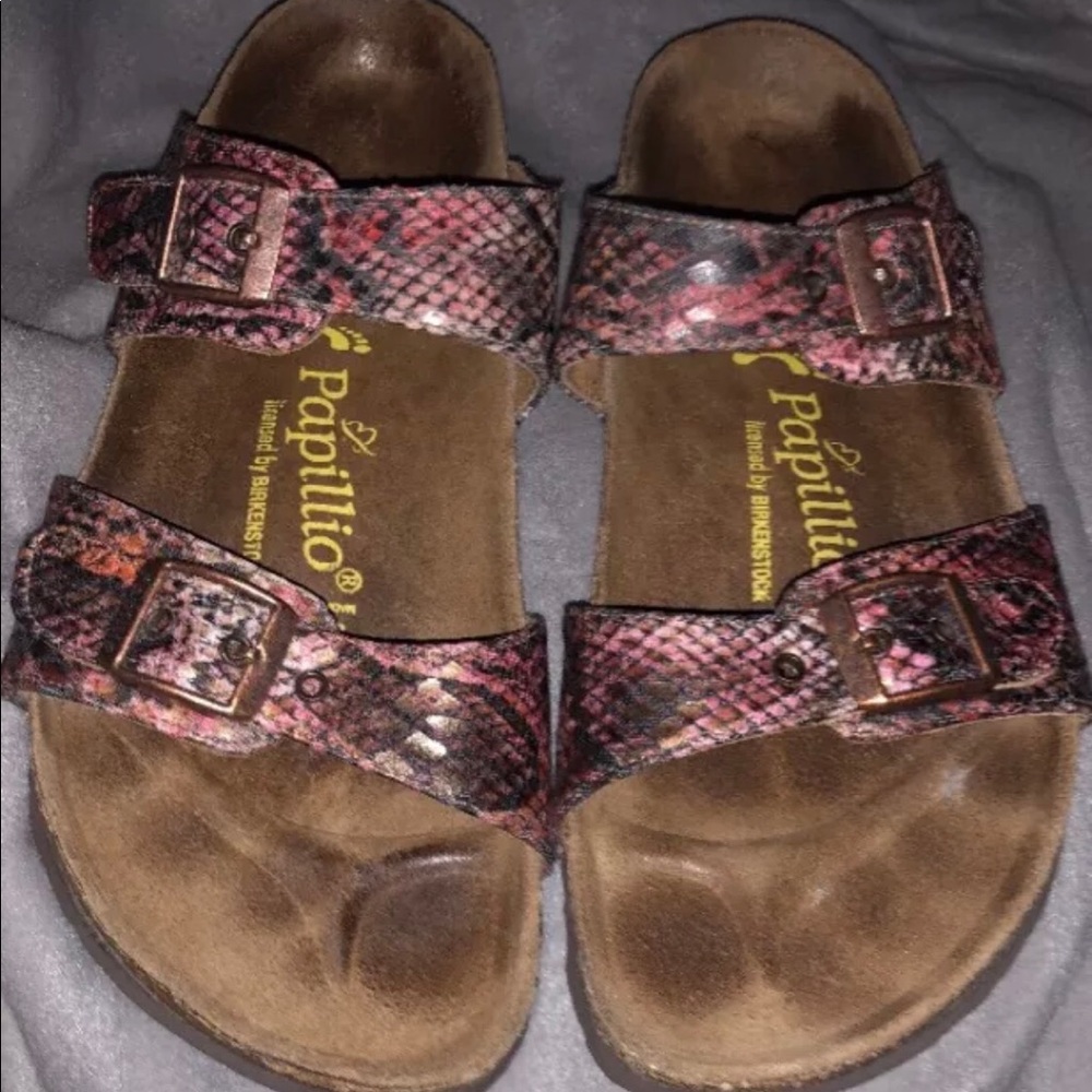 Birkenstock Papillio Sydney pink snakeskin